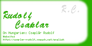 rudolf csaplar business card